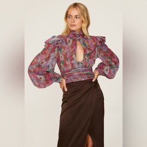 PatBO Lurex Keyhole Top size 10 $375